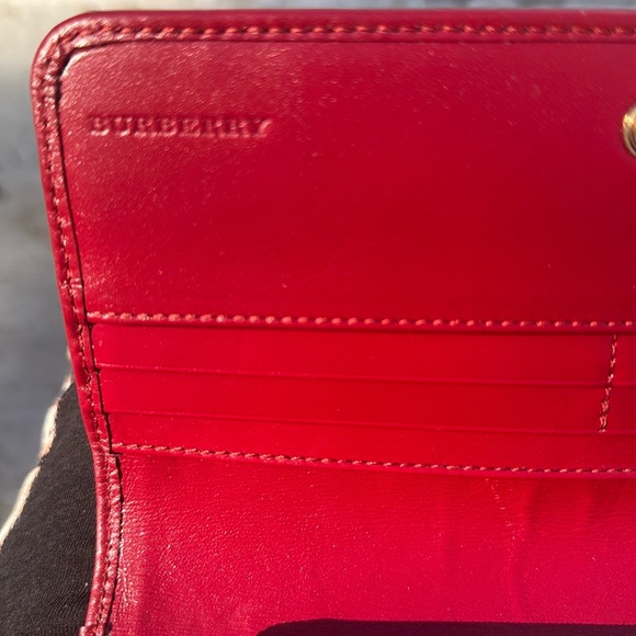 Burberry check red leather continental wallet - Picture 12 of 14